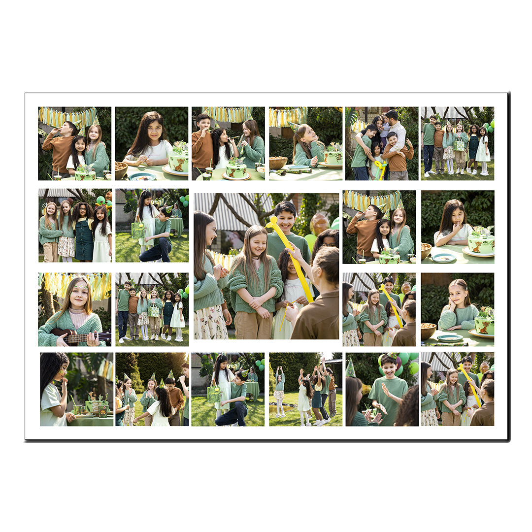 Cuadro Personalizado Grande 100x70 cm con 21 Fotos y Mensaje