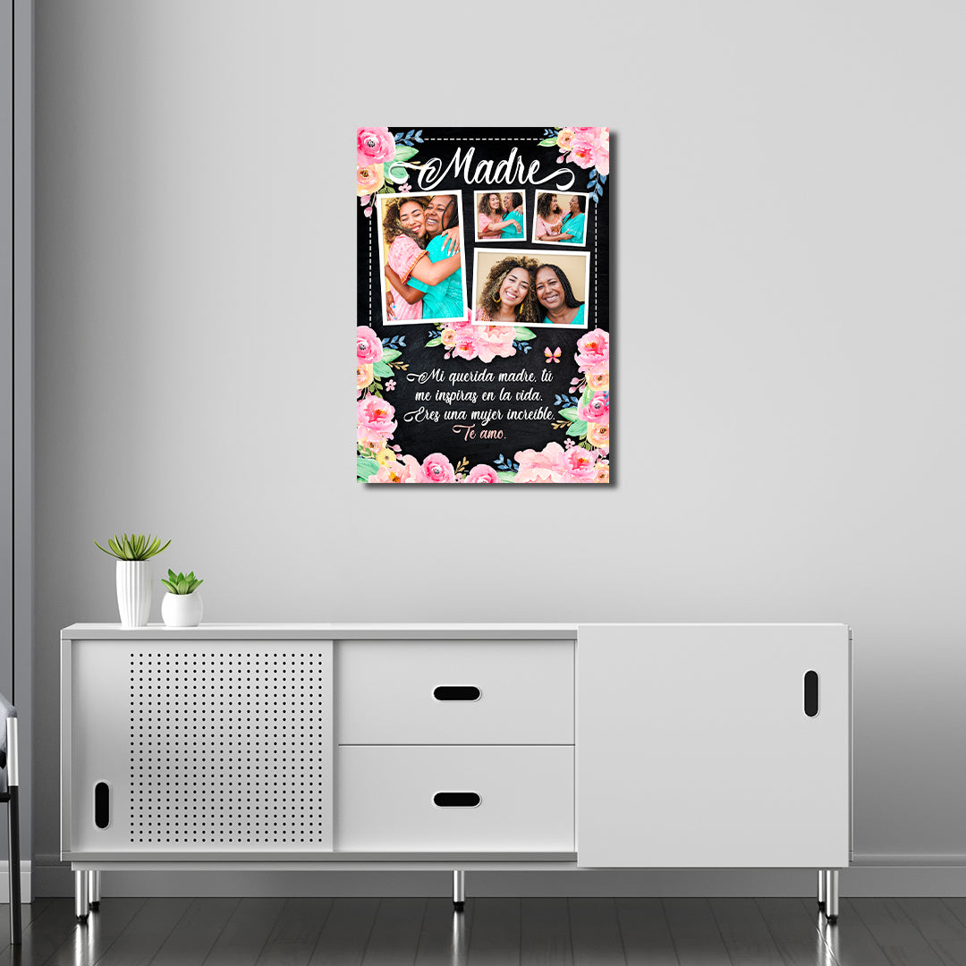 Cuadro Personalizado para Mamá con Diseño Floral