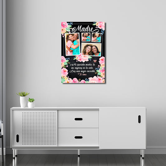 Cuadro Personalizado para Mamá con Diseño Floral