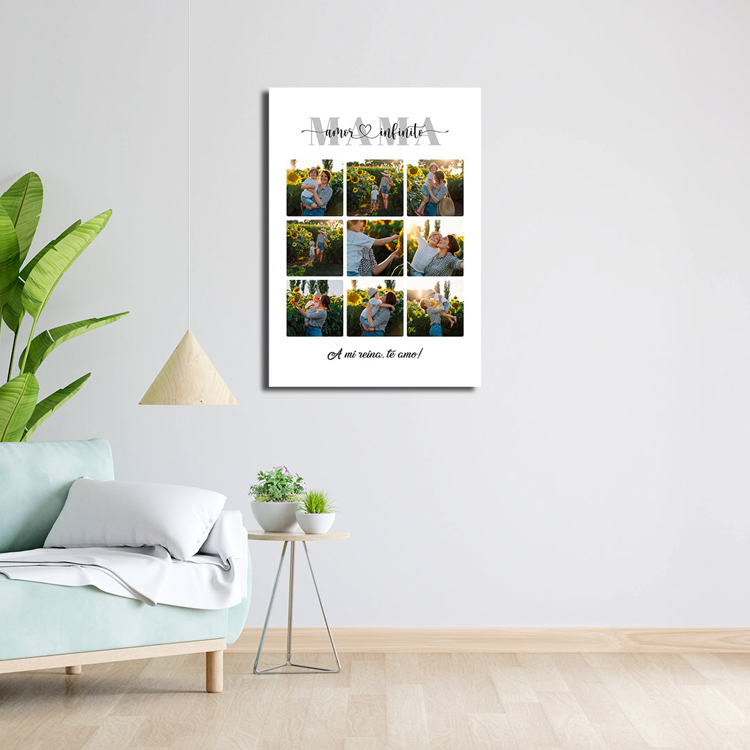 Cuadro Personalizado para Mamá con 9 fotos