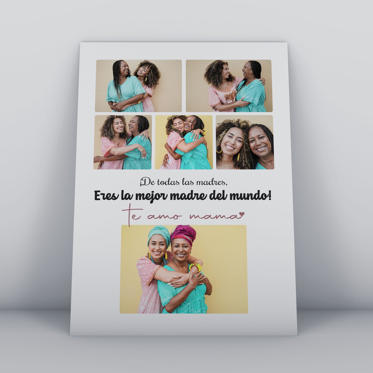 Cuadro Personalizado para Mamá con 6 Fotos y Mensaje