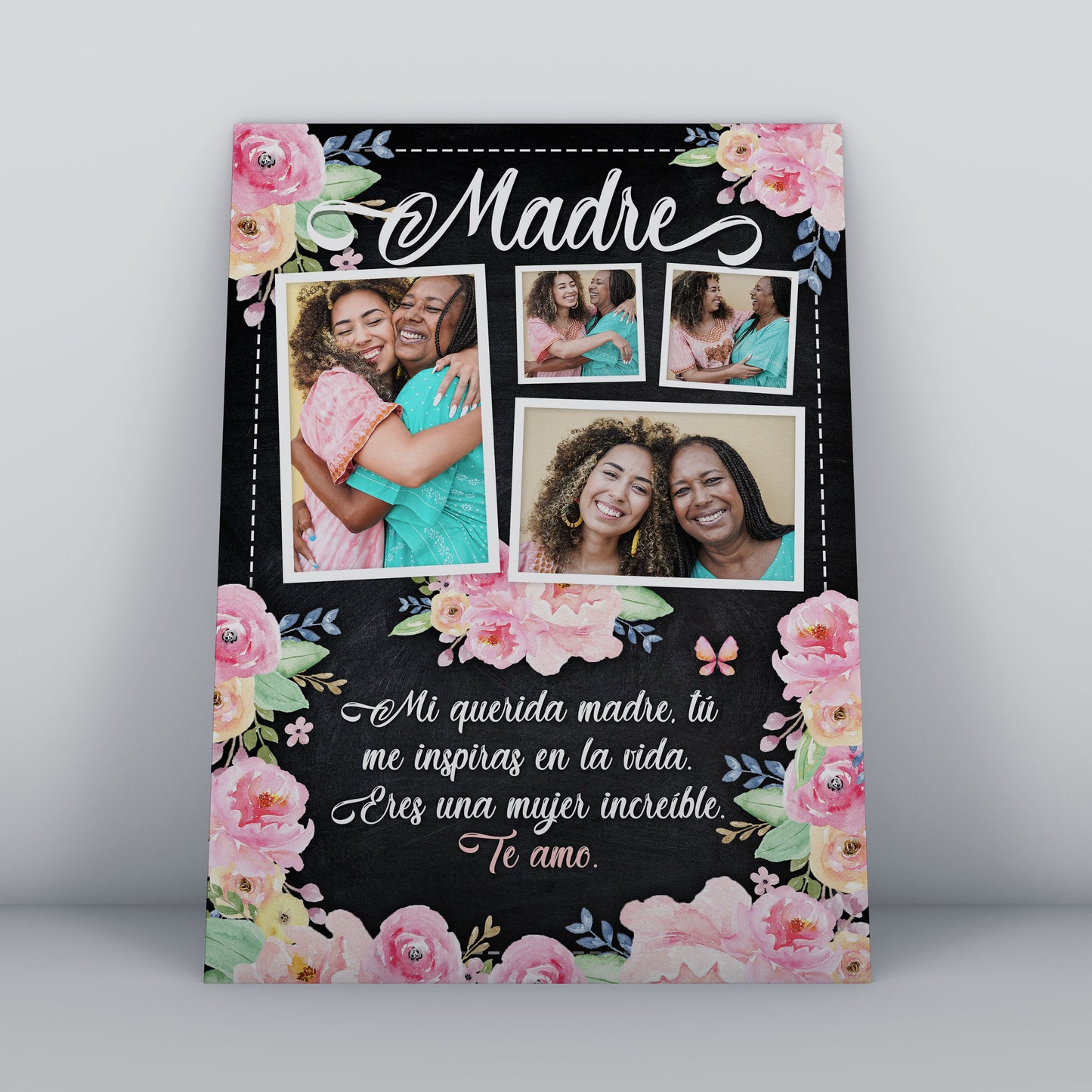 Cuadro Personalizado para Mamá con Diseño Floral