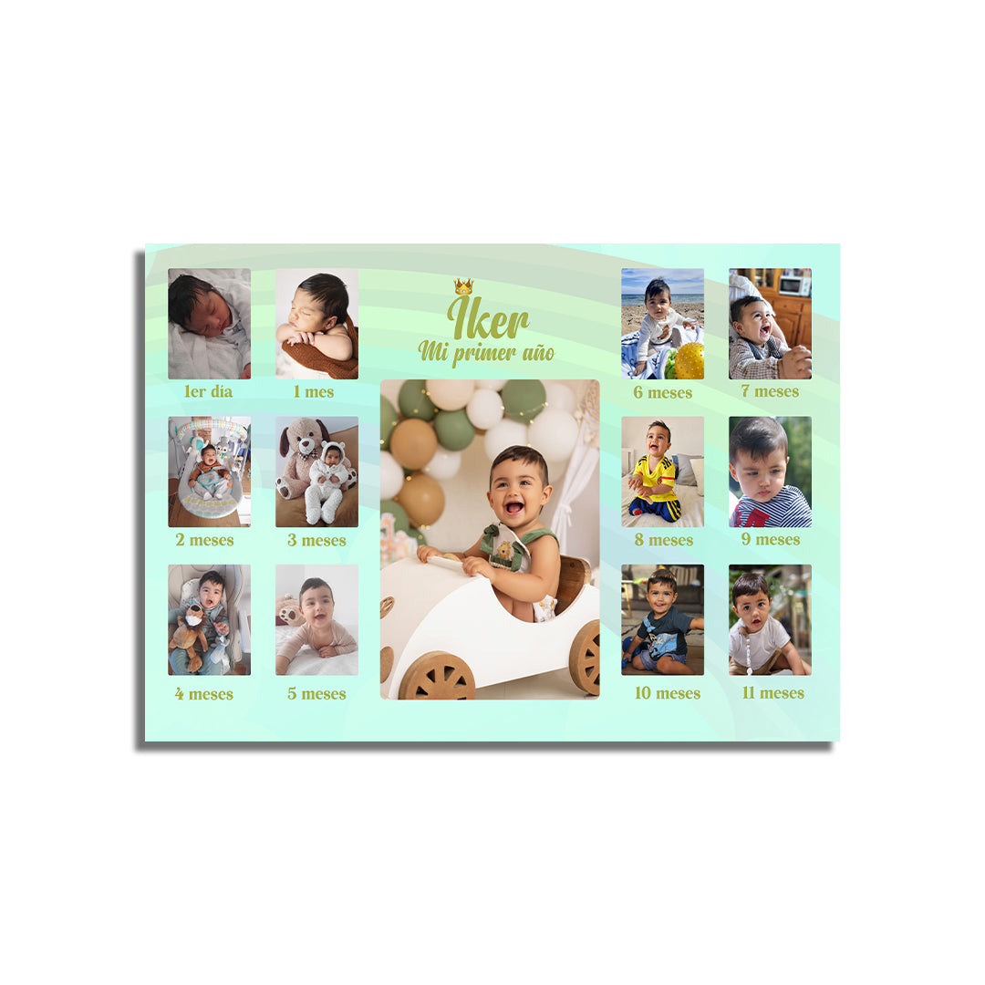 Cuadro Personalizado Mi Primer Año Mediano 60x40 cm Niño