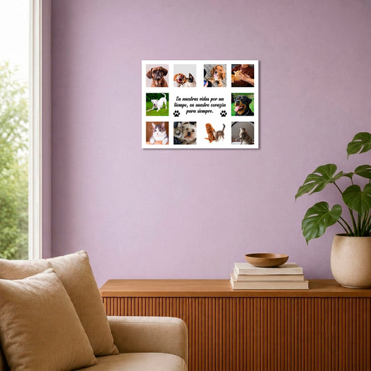 Cuadro Personalizado para Mascotas con 10 Fotos | 40X30 CM