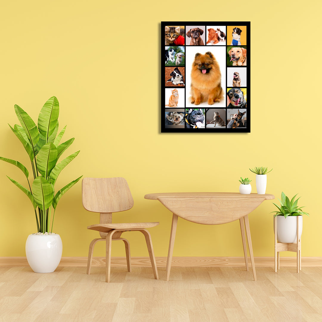 Cuadro Personalizado para Mascotas con 15 Fotos | 50x40 cm
