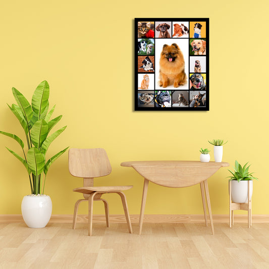 Cuadro Personalizado para Mascotas con 15 Fotos | 50x40 cm