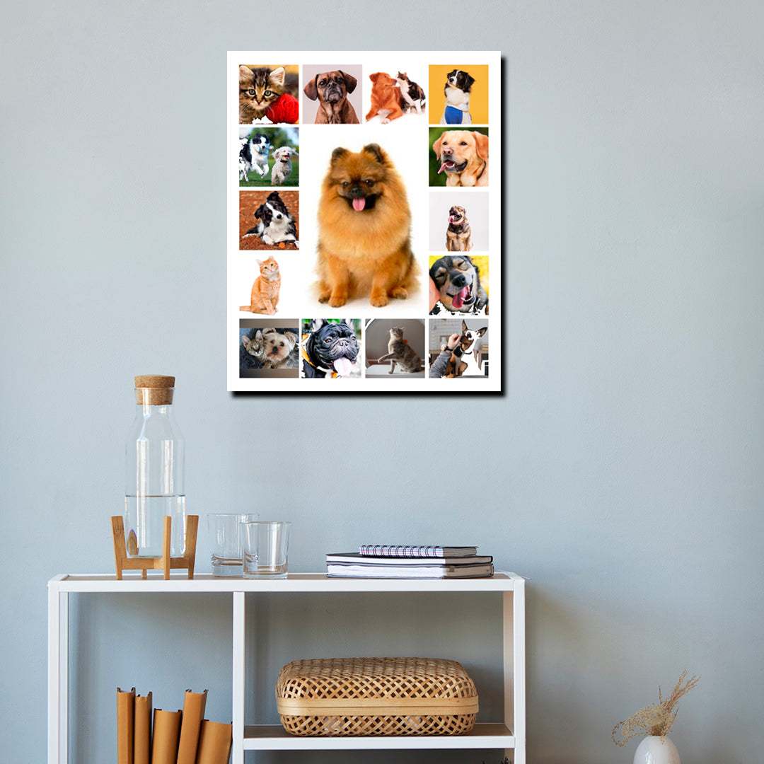 Cuadro Personalizado para Mascotas con 15 Fotos | 50x40 cm